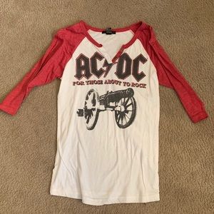 Forever21 AC/DC 3/4 Sleeve Top